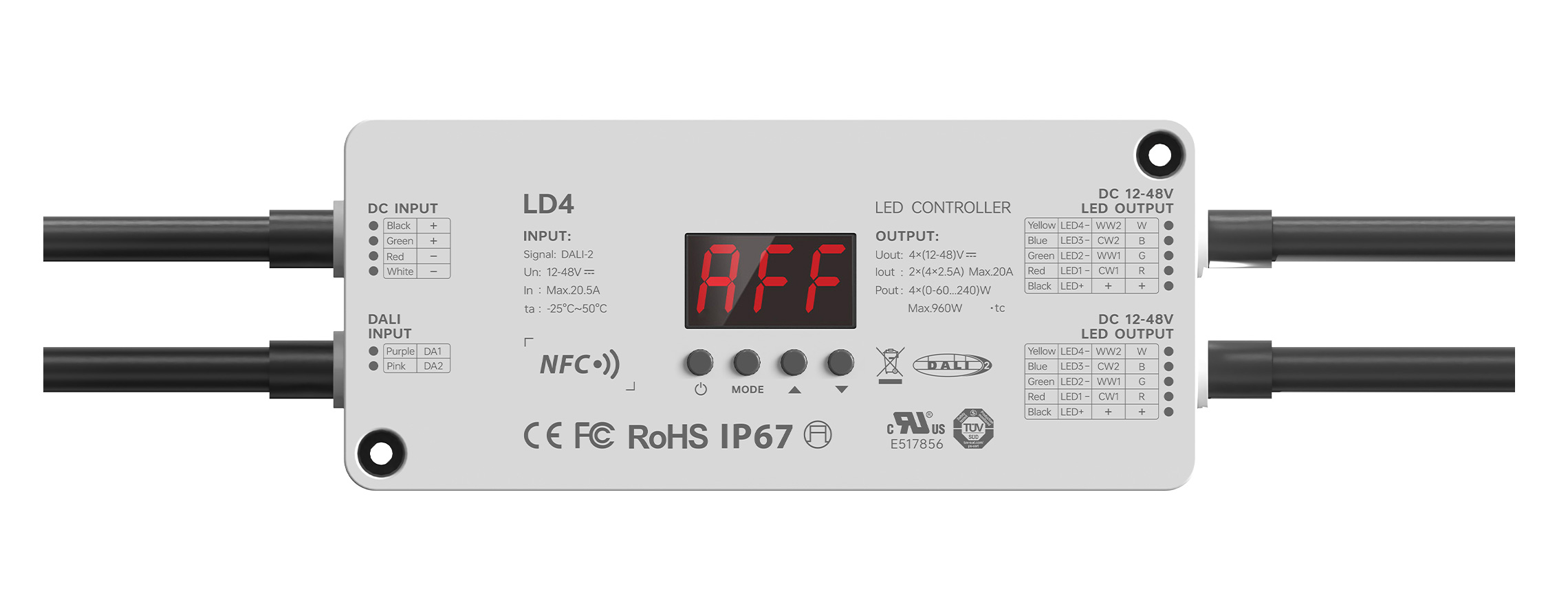 4CH NFC Waterproof DALI LED  Constant Voltage Decoder LD4