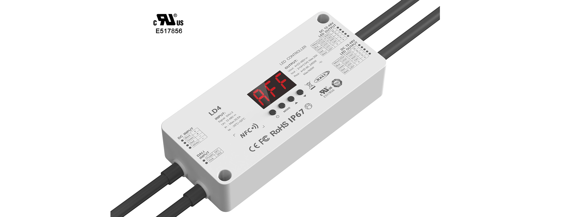 4CH NFC Waterproof DALI LED  Constant Voltage Decoder LD4