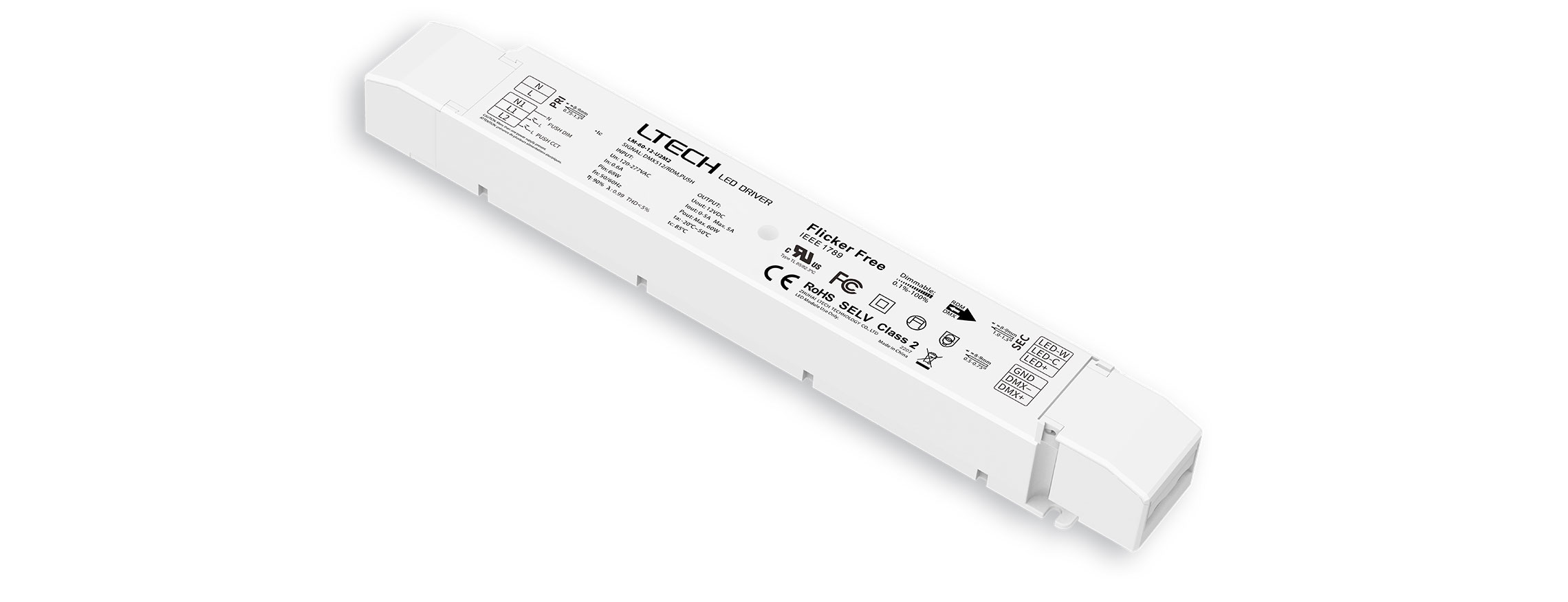 60W 12VDC CV DMX DIM&CT Driver LM-60-12-U2M2