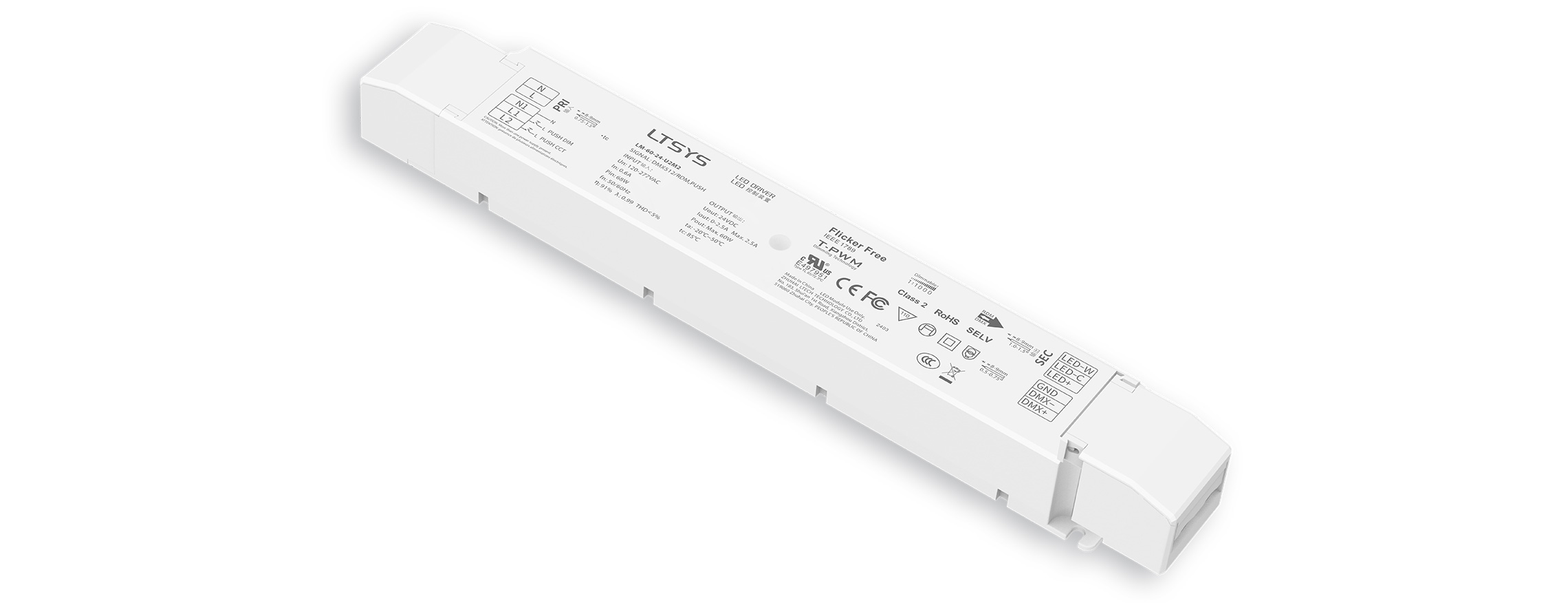 60W 24VDC CV DMX DIM&CT Driver LM-60-24-U2M2