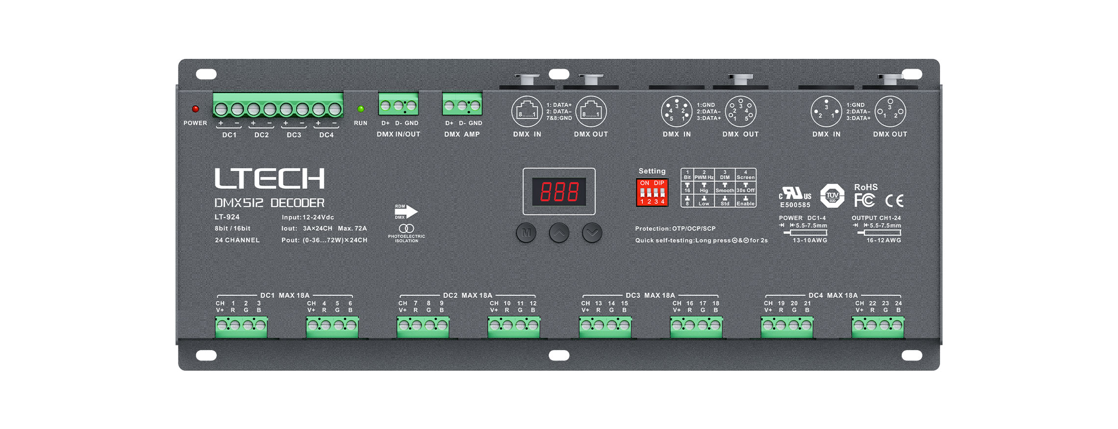 24CH CV DMX Decoder LT-924