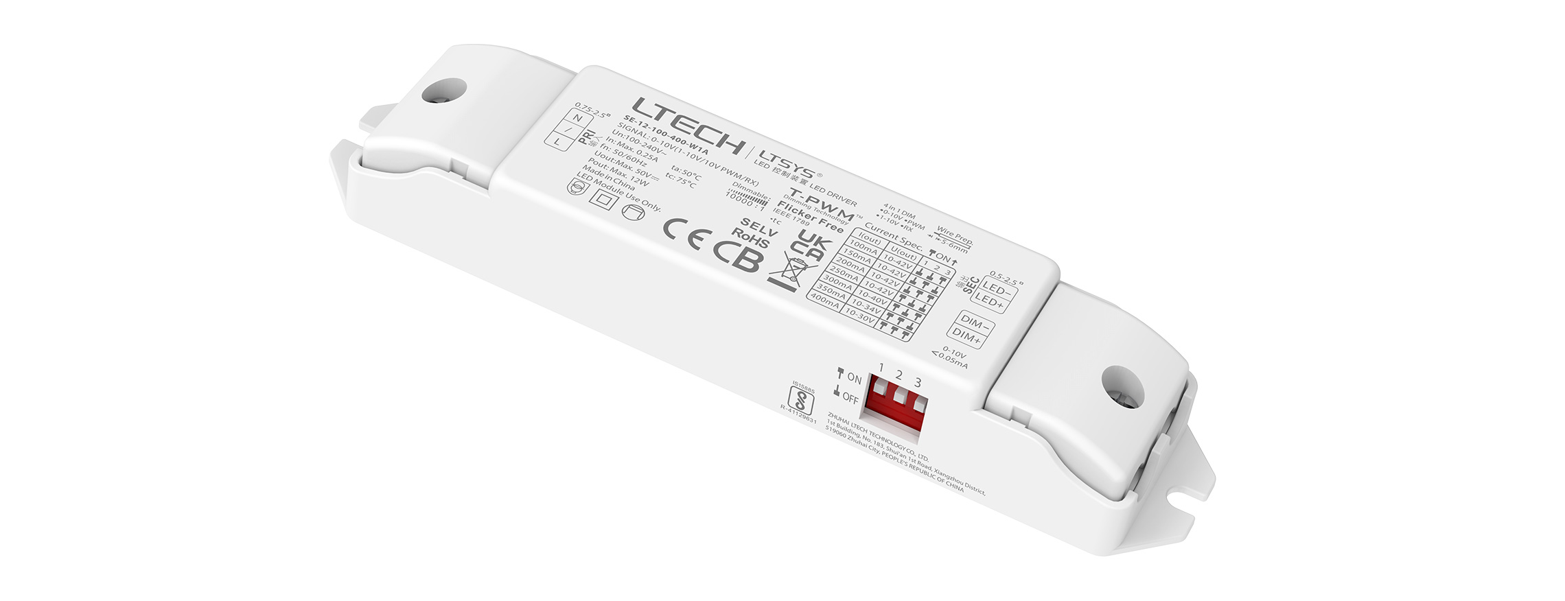 12W 100-400mA CC 0-10V Driver SE-12-100-400-W1A