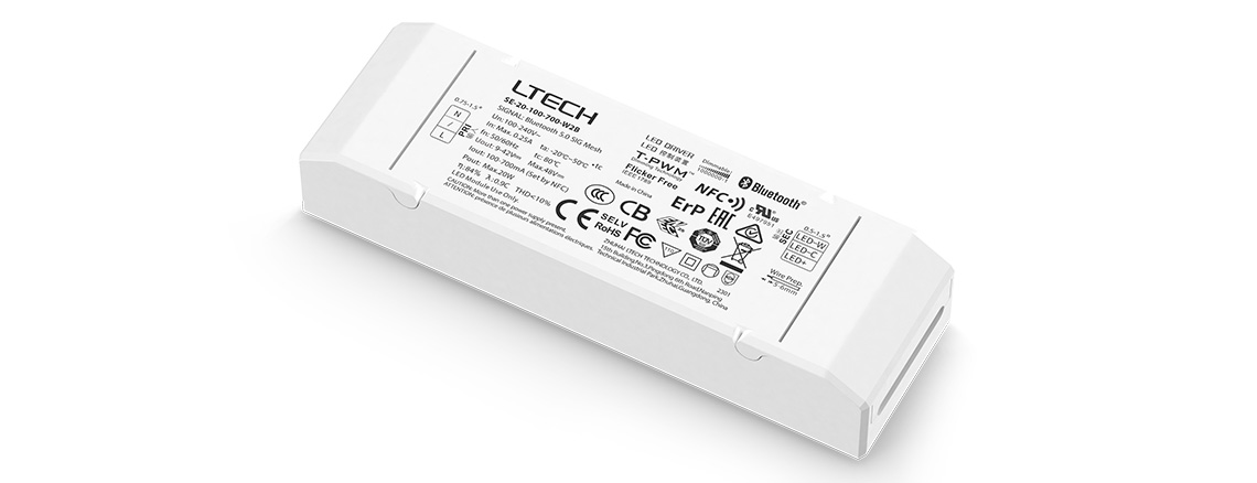 20W Bluetooth 5.0 CC Tunable White LED Driver SE-20-100-700-W2B
