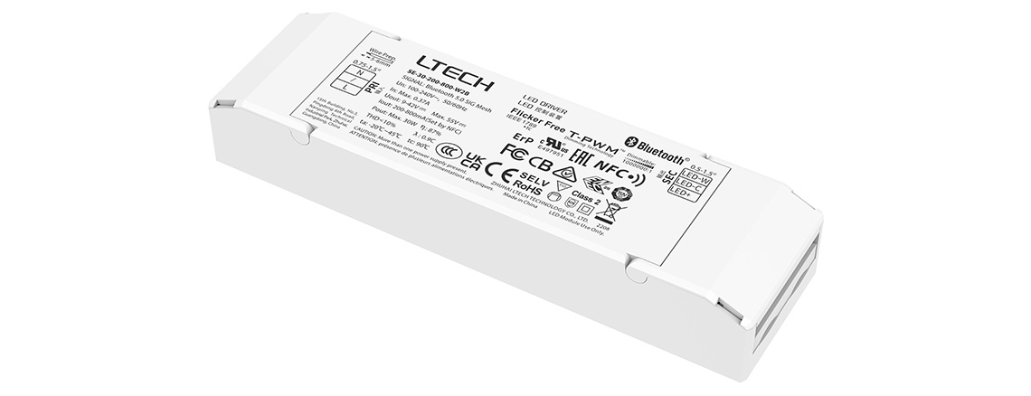 30W CC Tunable White Bluetooth 5.0 LED Driver SE-30-200-800-W2B