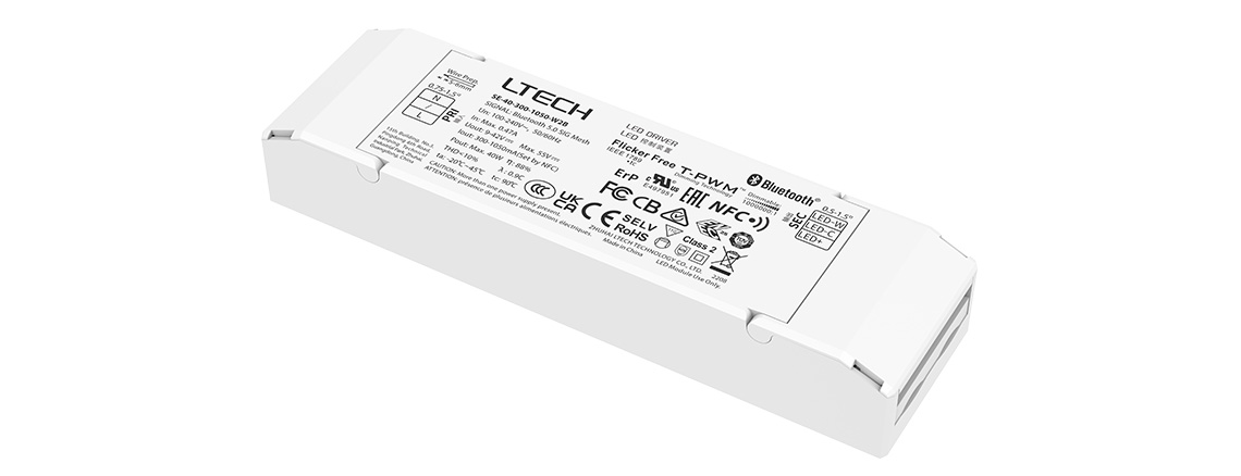 40W CC Tunable White Bluetooth 5.0 LED Driver SE-40-300-1050-W2B