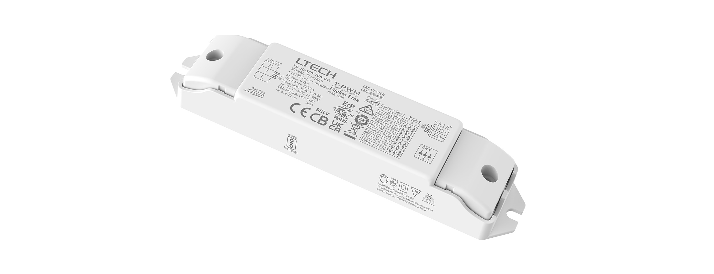10W 350-700mA CC Triac LED Driver TD-10-350-700-G1T