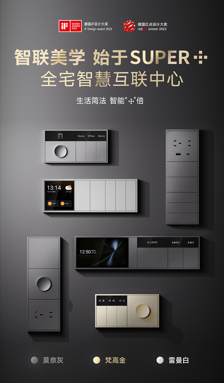 雷特智能家居SUPER+系列产品全家福