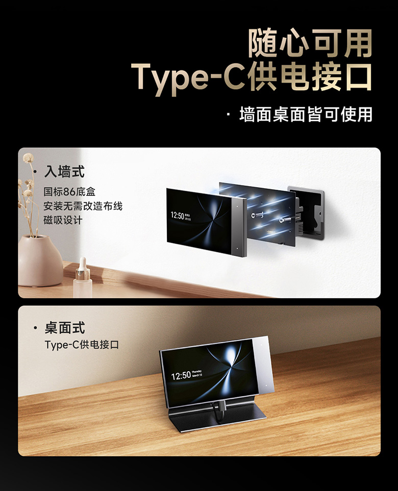 雷特新品超级面板6SType-C供电接口